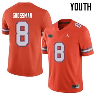 Youth Florida Gators #8 Rex Grossman NCAA Jordan Brand Orange Authentic Stitched College Football Jersey JLR4562SE